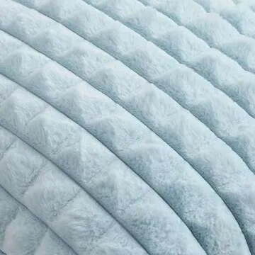 FUTEI Light Blue Decorative Throw Pillow Covers 22x22 Inch Set of 2,Square Cushion Case,Fluffy Faux ...