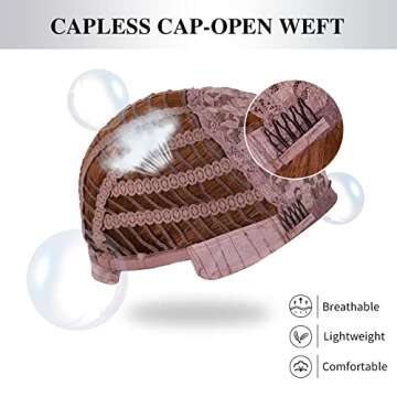 HANYUDIE Auburn Long Wavy Wig with Bangs for Women