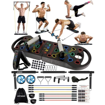 HOTWAVE Portable Exercise Equipment: 20-in-1 Home Gym Set