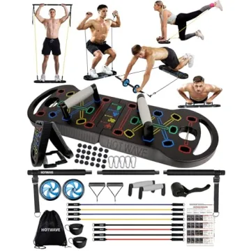 HOTWAVE Portable Exercise Equipment: 20-in-1 Home Gym Set