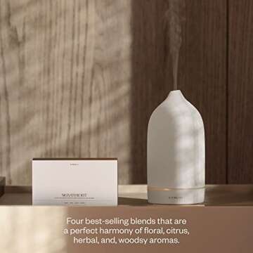 Vitruvi Signature Blend Essential Oils Kit | Floral, Citrus, Herbal, and Woodsy Aromas | 100% Pure Essential Oil Set, Essential Oils for Diffusers Aromatherapy 4x5 ml (0.17 fl. oz.)