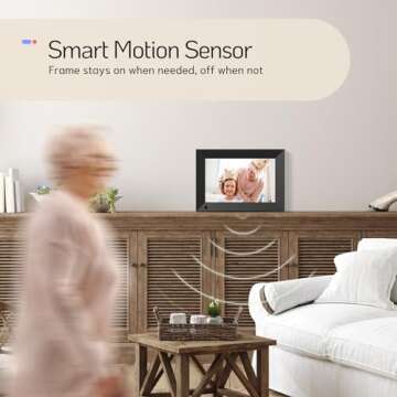 NexFoto Digital Picture Frame 32GB WiFi, Digital Photo Frame 1280x800 IPS Touch Screen, Motion Sensor, Auto-Rotate, Easy to Share Photos Video via App and Email Anywhere, Gift for Grandparents