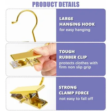 Amber Home Gold Boot Clips - Stylish Closet Hangers