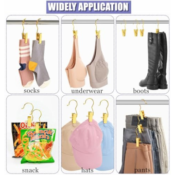 Amber Home Gold Boot Clips - Stylish Closet Hangers