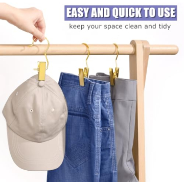 Amber Home Gold Boot Clips - Stylish Closet Hangers