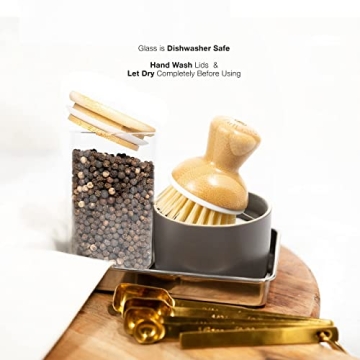 12 Bamboo Spice Jars with Airtight Lids for Kitchen Organization