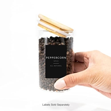 12 Bamboo Spice Jars with Airtight Lids for Kitchen Organization