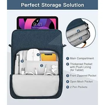 MoKo 9-11 Inch Tablet Sleeve Bag for iPad Pro and Galaxy Tab