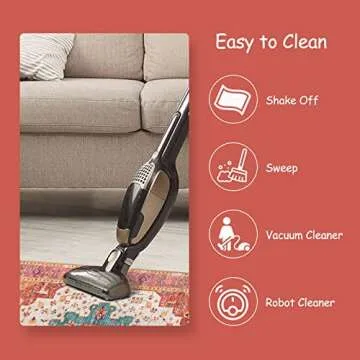 Moynesa Ultra-Thin Pink Area Rug for Living Room and Bedroom