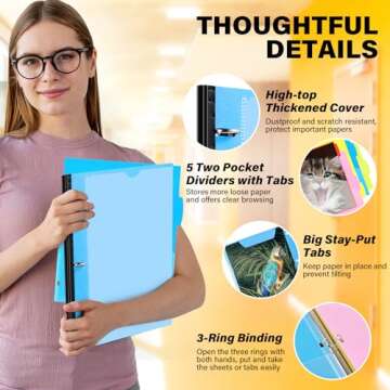 MAKHISTORY Telescoping Project Organizer - Versatile 3 Ring Binder