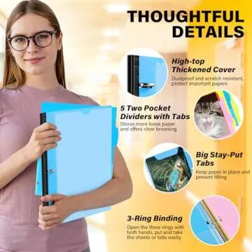 MAKHISTORY Telescoping Project Organizer - Versatile 3 Ring Binder