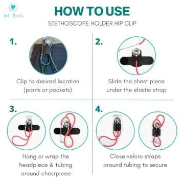 Stethoscope Holder Hip Clip - Leather Case for Nurses & Doctors