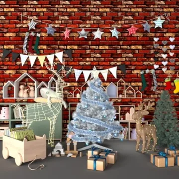 MelunMer Red Brick Peel and Stick Waterproof Wallpaper