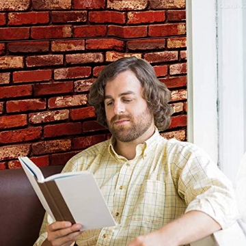 MelunMer Red Brick Peel and Stick Waterproof Wallpaper