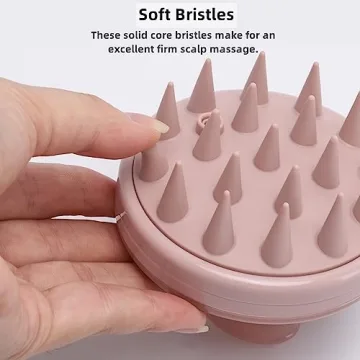 BTYMS Hair Scalp Scrubber Shampoo Brush with Dispenser, Silicone Head Scrubber Scalp Massager Hair Washing Brush Exfoliating Brush for Dandruff Removal