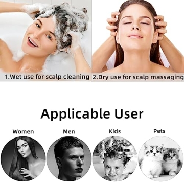 BTYMS Hair Scalp Scrubber Shampoo Brush with Dispenser, Silicone Head Scrubber Scalp Massager Hair Washing Brush Exfoliating Brush for Dandruff Removal