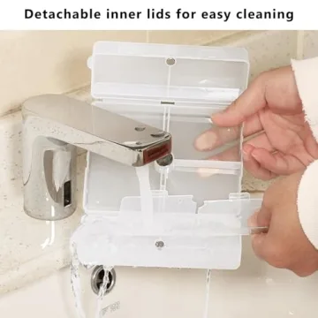 FYY Portable Pill Organizer with 7 Compartments for Travel