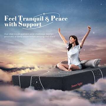 Sweetnight King Mattress, 12 Inch Gel Memory Foam Mattress in a Box, Plush Comfort King Size Mattress for Motion Isolation & Pressure Relief, Gray, Starry Night