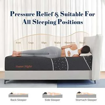 Sweetnight King Mattress, 12 Inch Gel Memory Foam Mattress in a Box, Plush Comfort King Size Mattress for Motion Isolation & Pressure Relief, Gray, Starry Night