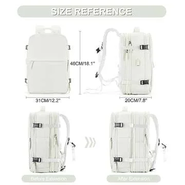 coofay Extra Large Backpack For Traveling On Airplane Carry On Backpack Flight Approved Personal Item Travel Backpack For Women Men Airline Approved Gym Bag With Shoe Compartment Weekender Hiking Bag