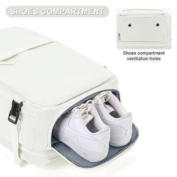 coofay Extra Large Backpack For Traveling On Airplane Carry On Backpack Flight Approved Personal Item Travel Backpack For Women Men Airline Approved Gym Bag With Shoe Compartment Weekender Hiking Bag