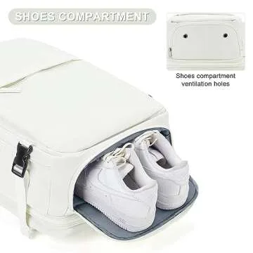 coofay Extra Large Backpack For Traveling On Airplane Carry On Backpack Flight Approved Personal Item Travel Backpack For Women Men Airline Approved Gym Bag With Shoe Compartment Weekender Hiking Bag