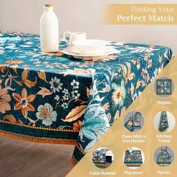 Maison d'Hermine Dark Teal Tablecloth - Elegant & Versatile