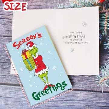 RINOLY Set of 30 Boxed Christmas Cards with Envelopes and Stickers, 6 Assorted Designs - Holiday Greeting Cards Bulk 4x6 inch