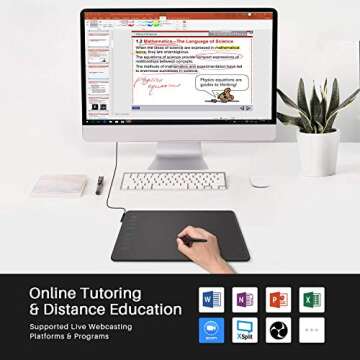 HUION Inspiroy H950P Graphics Drawing Tablet with Tilt Response Battery-Free Stylus and 8192 Pen Pressure for Mac, Windows and Android, Pen Tablet with Carrying Bag