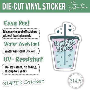 314PI (3pcs) Tamlins Tears Sticker, Kindle Sticker, Water Assistant Vinyl Bookish Decals for Water Bottles Laptops Phone, Booktok Sticker, Books Sticker, Reading Stickers, Kindle Stickers, Reading