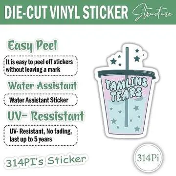 314PI (3pcs) Tamlins Tears Sticker, Kindle Sticker, Water Assistant Vinyl Bookish Decals for Water Bottles Laptops Phone, Booktok Sticker, Books Sticker, Reading Stickers, Kindle Stickers, Reading