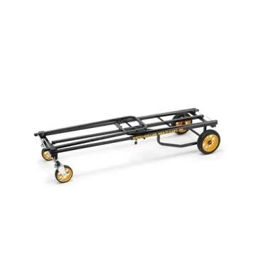 Rock-N-Roller R8RT (Mid) 8-in-1 Folding Multi-Cart/Hand Truck/Dolly/Platform Cart/34" to 52" Telescoping Frame/500 lbs. Frame Capacity, Black