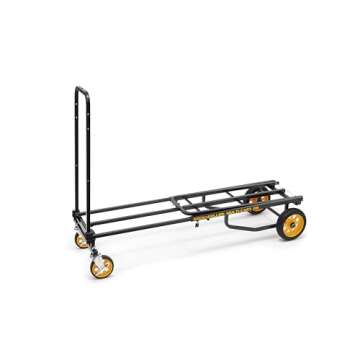 Rock-N-Roller R8RT (Mid) 8-in-1 Folding Multi-Cart/Hand Truck/Dolly/Platform Cart/34" to 52" Telescoping Frame/500 lbs. Frame Capacity, Black