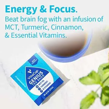 VitaCup Genius Chai Keto Tea Bags for Energy and Focus