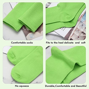 Colorful Crew Socks - 20 Pairs Lightweight Cotton