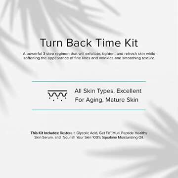 ClarityRx Turn Back Time Age Reversal Kit, Plant Based 3-Step Anti Aging Skin Care Set for Mature Skin, Paraben Free, Natural Skin Care