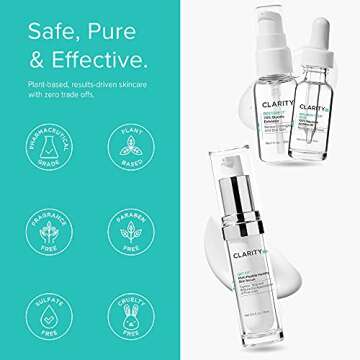 ClarityRx Turn Back Time Age Reversal Kit, Plant Based 3-Step Anti Aging Skin Care Set for Mature Skin, Paraben Free, Natural Skin Care