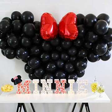 Black Balloons,100-Pack, 12-Inch, Helium Black Latex Balloons for Birthday Halloween Graduation Baby...