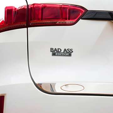 Car Bad Ass Edition Emblem, 3D Fender Badge Decal Car Sticker with 3M Adhesive, Auto Accessories for Tailgate Front Grille Hood Trunk, Car Replacement Compatible with Motorcycle SUV Truck