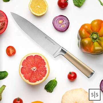 Stunning Gold Knife Set with Walnut Block - 13-Piece Cooking Essentials