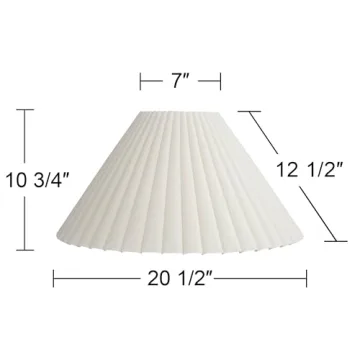 Antique White Empire Box Pleat Lamp Shade with Finial