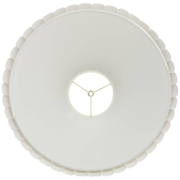 Antique White Empire Box Pleat Lamp Shade with Finial