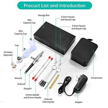 Gocheer High PSI Airbrush Kit for Art and Crafting