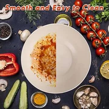 ShineMe Large Salad Bowl with Lid, Bamboo Fiber Salad Serving Bowl Set with Utensils, 9.8inches Mixing Bowl with Servers, Solid Big Bowl for Salad, Popcorn, Fruits, Vegetable, and Decoration(White)