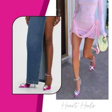 Stylish EQAUDES Stiletto Heels with Rhinestones and Hearts