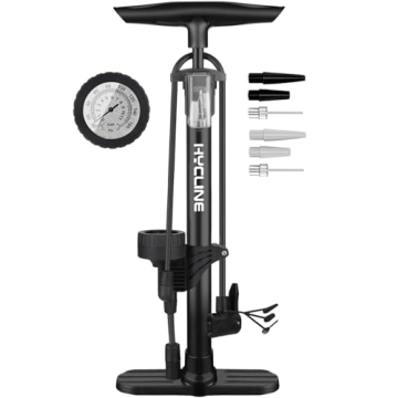 Hycline Bike Floor Pump with Gauge: Bicycle Tire Pump 160 PSI High Pressure - Air Pumps with Presta ...