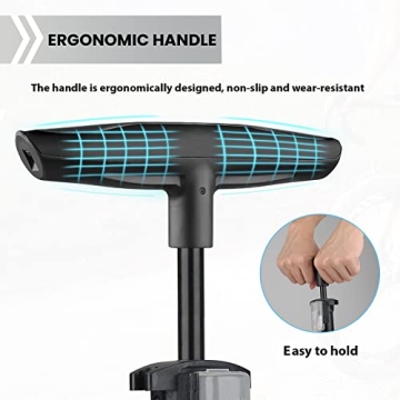 Hycline Bike Floor Pump 160 PSI High Pressure with Gauge