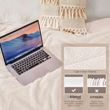 Ailemei Direct Knit Throw Blanket for Bed, Soft Thin Blankets for Sofa, Couch, Camping, Office Chair, Cozy Touch Lightweight Breathable Blanket All Season Use, Sand 60"x90"