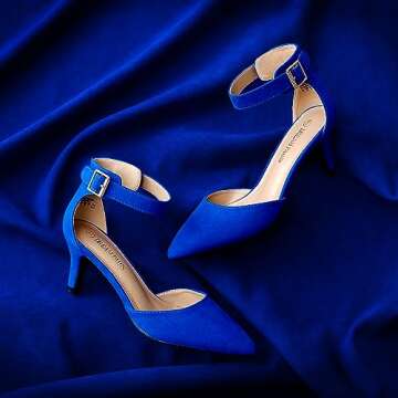 DREAM PAIRS Kitten Heel Low Heel for Women Closed Pointed Toe Pumps Wedding Party Sexy Dress Shoes Lowpointed,Size 9,Royal/Blue,LOWPOINTED