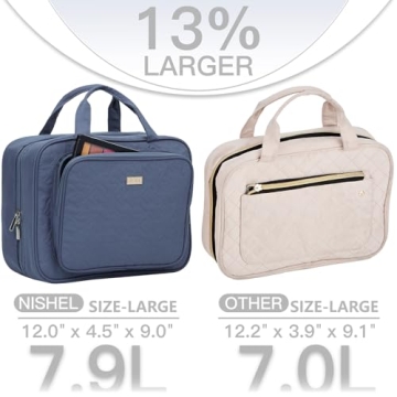NISHEL Travel Toiletry Bag – Large Capacity & Organizer